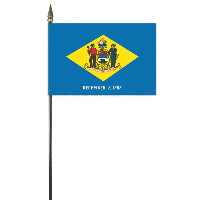 Delaware Stick Flag 4"x6"
