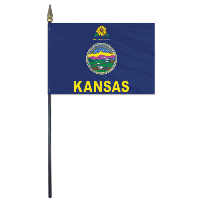 Kansas Stick Flag 4"x6"