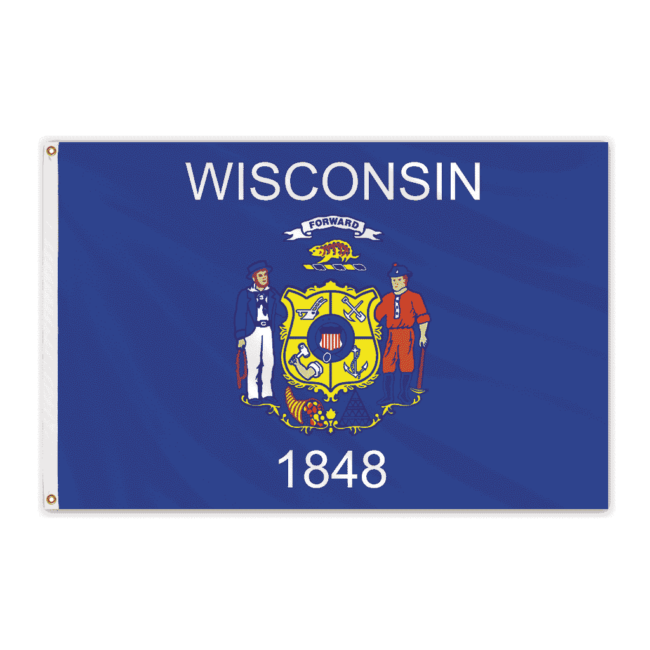Wisconsin Outdoor Nylon Flag 12"x18"