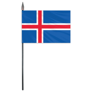 Iceland Stick Flag 4"x6"