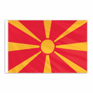 Republic of North Macedonia Indoor Nylon Flag 3'x5'