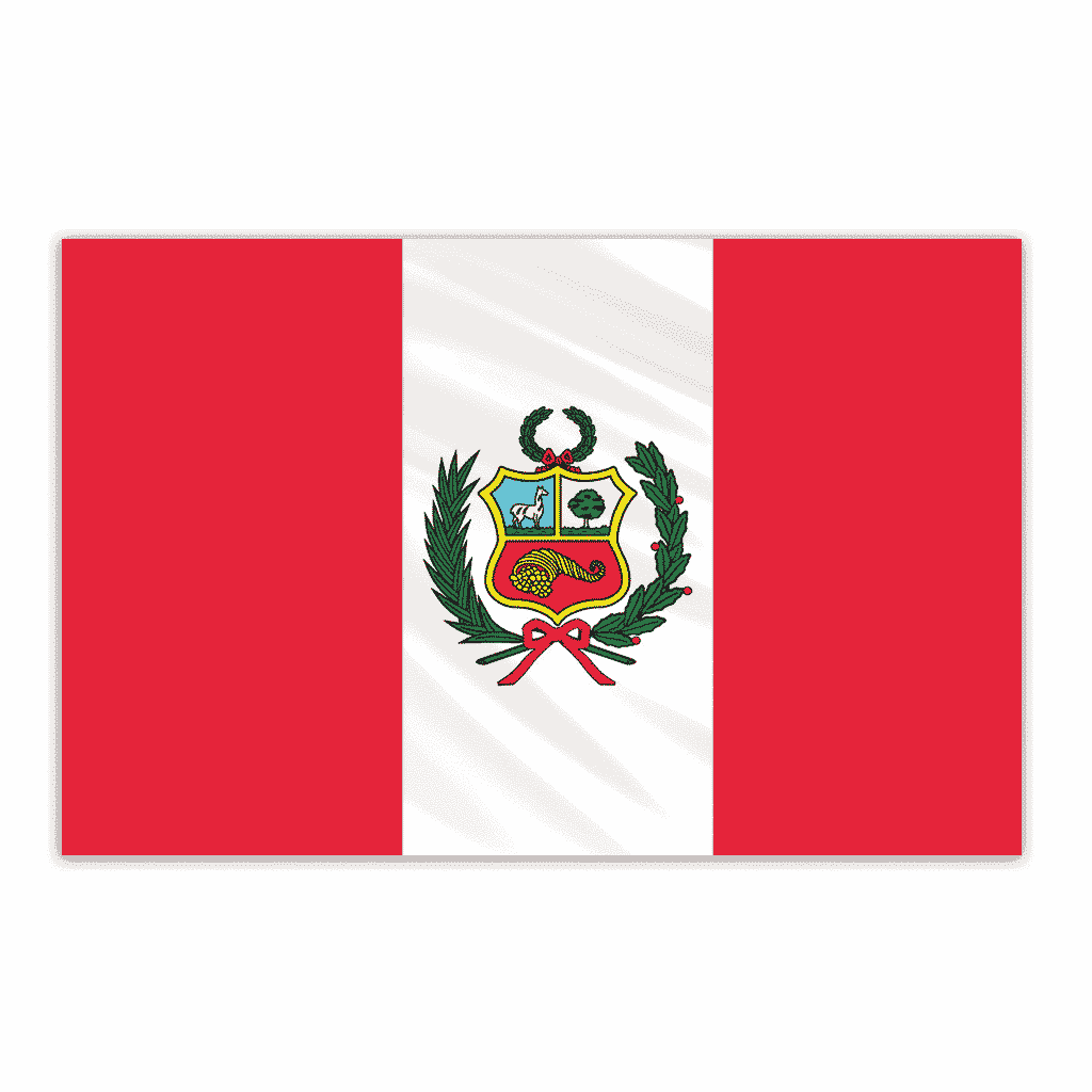 Peru Indoor Nylon Flag with Seal 3'x5' - FlagCo.com