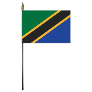 Tanzania Stick Flag 4"x6"
