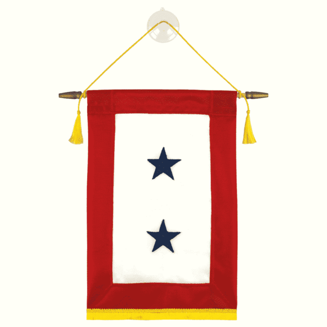 Blue Star Indoor Service Banner 12"x18" 2-Stars