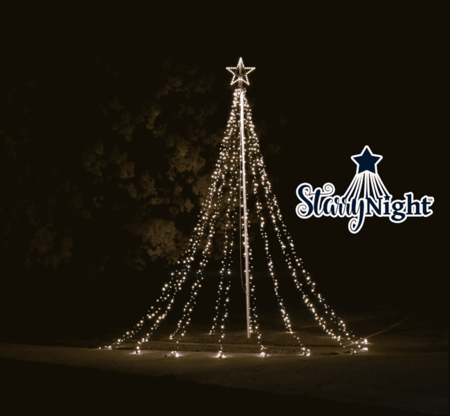 Starry Night® Flagpole Christmas Tree Lights