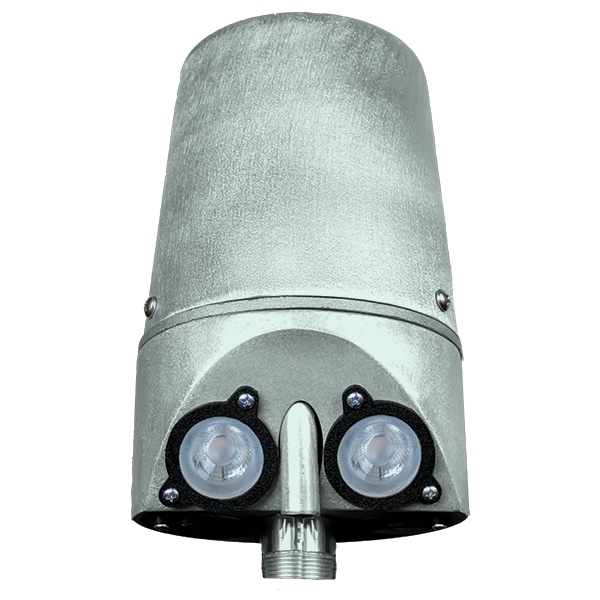 FlagCo 6.5 inch Internal Halyard Beacon, satin finish, twin LED heads and internal halyard cylinder mount